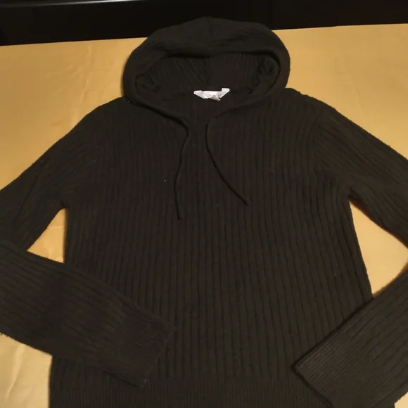 No Boundaries Black Ribbed Knit Pullover Hoodie - Picture 8 of 11